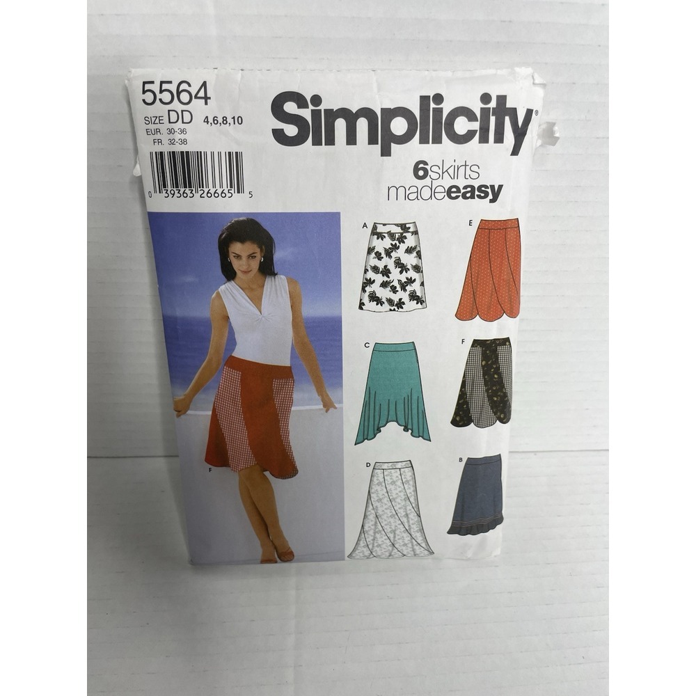 Simplicity 5564 Sewing Pattern Skirt 6‎ Styles Size 4,6,8,10- Uncut Factory Fold